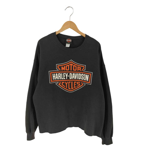 ハーレーダビッドソン HARLEY-DAVIDSON ロゴ アニマル 両面プリント クルーネックスウェット メンズ import:L